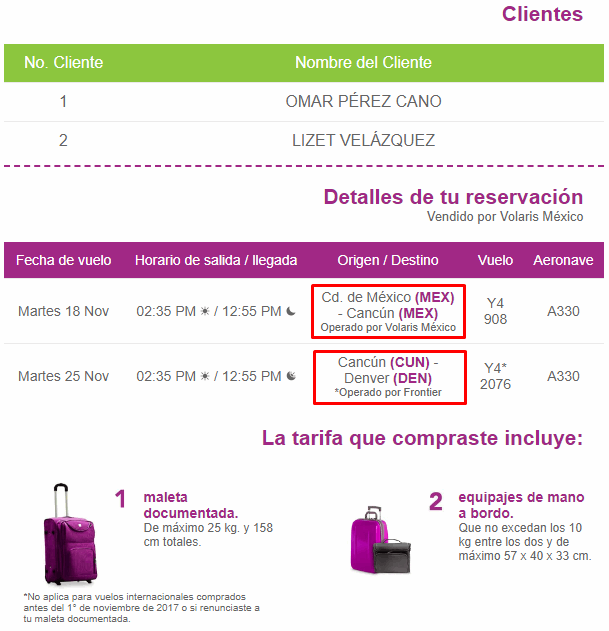 volaris price for baggage